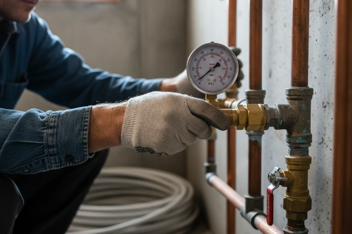 Pressure testing a repaired line during Water Line Repair in Rough And Ready